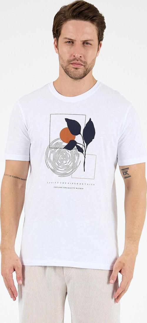 Erkek Sıfır Yaka Baskılı T-Shirt – %100 Pamuk – Rahat ve Tarz Kısa Kollu Erkek Tişört 0009