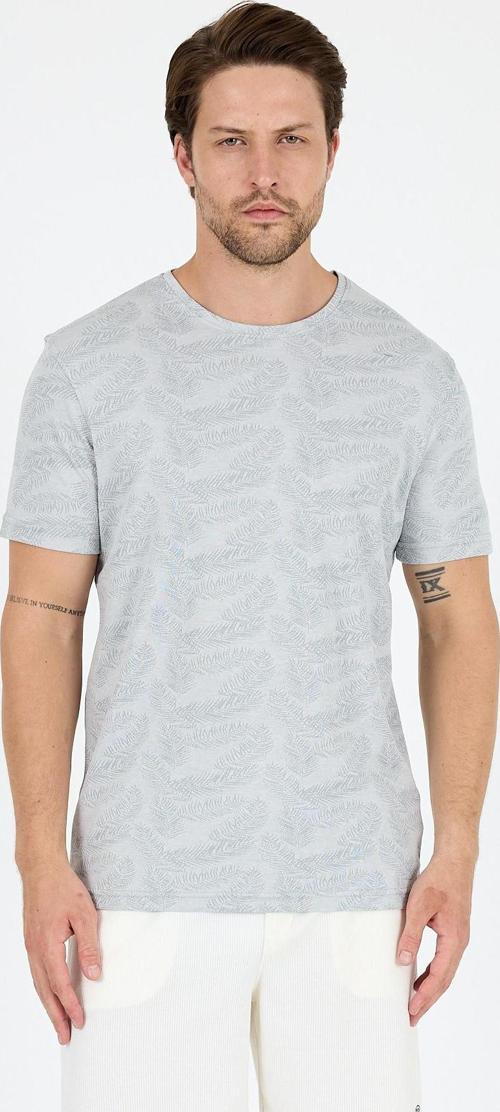 Erkek Bisiklet Yaka Desenli T-Shirt – %100 Pamuk – Rahat ve Şık Günlük Kısa Kollu Tişört 0115