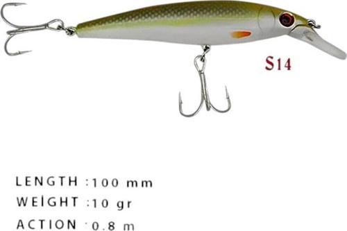 YCS004 CL:S14 100mm 10gr 0.8m Sahte Balık