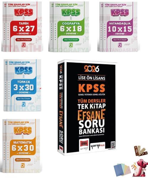 2026 KPSS Lise Ön Lisans Efsane Soru Bankası Tek Kitap ve Deneme Seti 6 Kitap Yargı ve Bigelio Yayın
