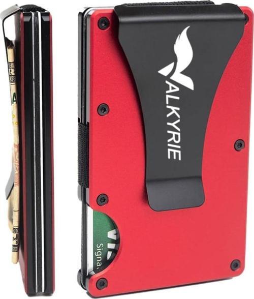 RFID Korumalı Alüminyum Metal 20 Kart Kapasiteli İnce Hafif Güvenli Kartlık Kırmızı
