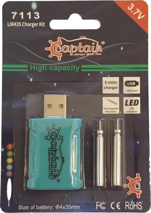 7113 Fosfor ve Şamandıra Pili İçin Pil Şarj Kiti USB li