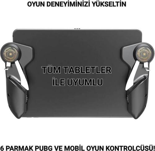 6 Parmak Tüm Tabletler İle Uyumlu Pubg ve Mobil Oyun Kontrol Adaptörü, Kaymaz Çizmez Joystick