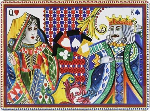 Kırmızı Mavi Lamine Mantar Amerikan Servisi 39x29 cm PLAC.REG01