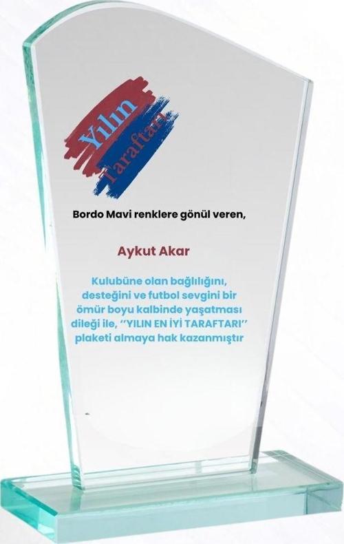 Traftarlara Özel Tasarımlı Kristal Plaket