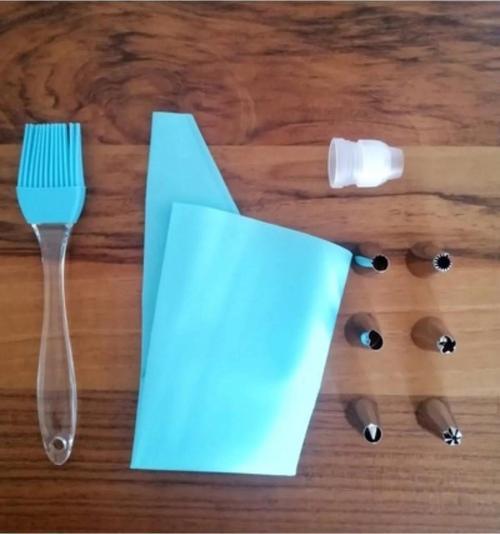 Krema Sıkma Torbası 6 Çelik uç + Silikon Torba Krema Pompası + Silikon Fırça