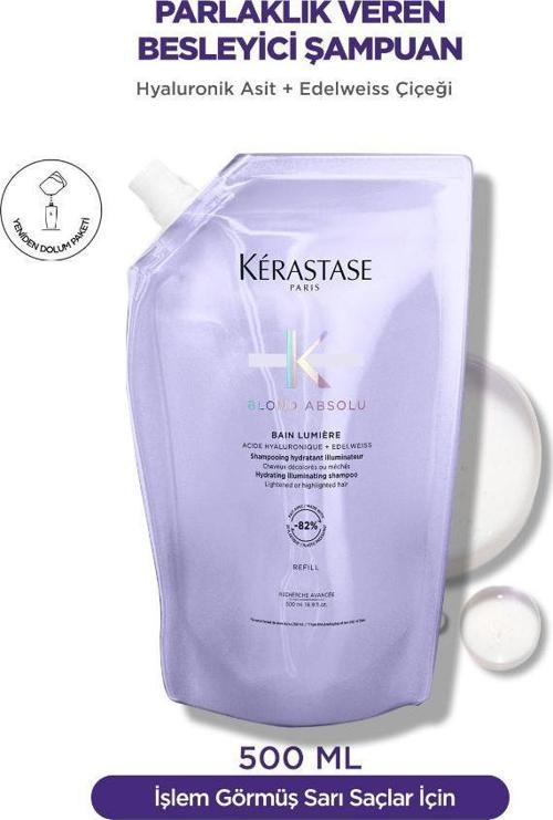 Blond Absolu Bain Lumiere Işlem Görmüş Sarı Saçlar Için Parlaklık Veren Şampuan 500 ML