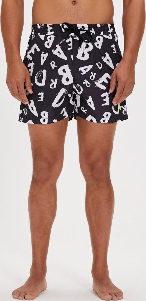 Bling Siyah Baskılı Erkek Deniz Şortu