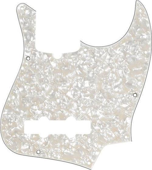 Pickguard Jazz Bass 10-Hole Mount Aged White Pearl 4-Ply Pickguard