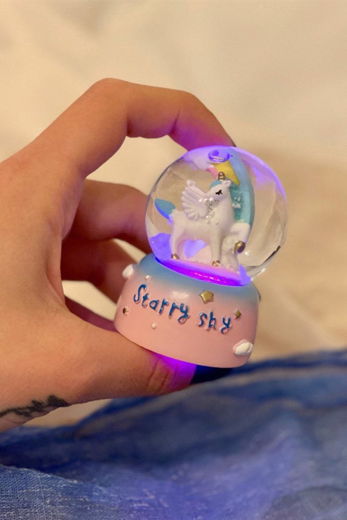 Evimdeyok Unicorn Starry Sky Işıklı Mini Kar Küresi
