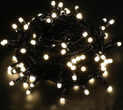 10m Boncuk Lamba Gün Işığı 8 Fonksiyon 100 Led Fişli Uzatma Kablolu siyah kablo