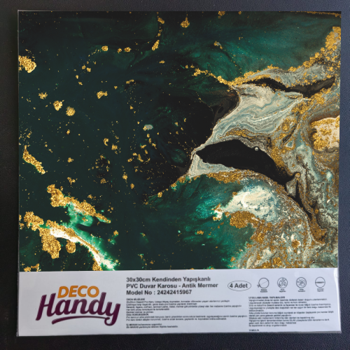 DecoHandy Pvc Yapışkanlı Yer Karosu 30x30cm 4 Lü Paket - Green Edition 0,36m2