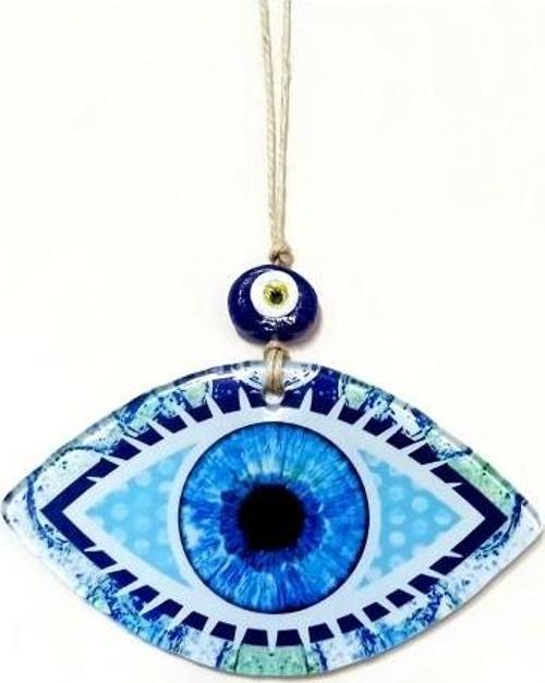 Mavi Göz Modelli Füzyon Cam Duvar Dekorasyonu