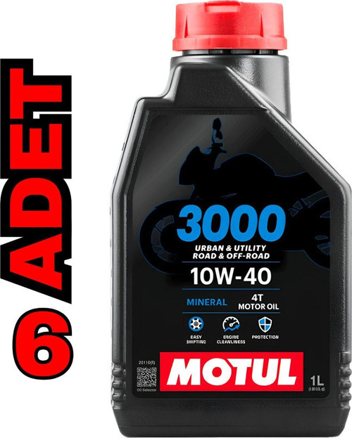 3000 10W-40 4T 1 L Motosiklet Motor Yağı 6 Adet