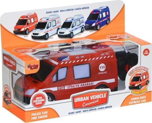V001-2 V3 V004  Kumandalı Sesli Işıklı Polis Arabası-Jandarma-Ambulans-İtfaiye 1:18-Vardem