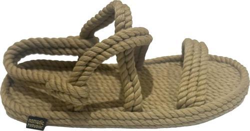 BAH.0012.K.T Nomadic Bahamas Kauçuk Tabanlı Kadın Halat Sandalet Bej
