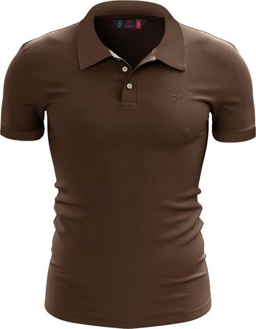 %100 Pamuk Polo T-Shirt IMPERO KAHVERENGİ