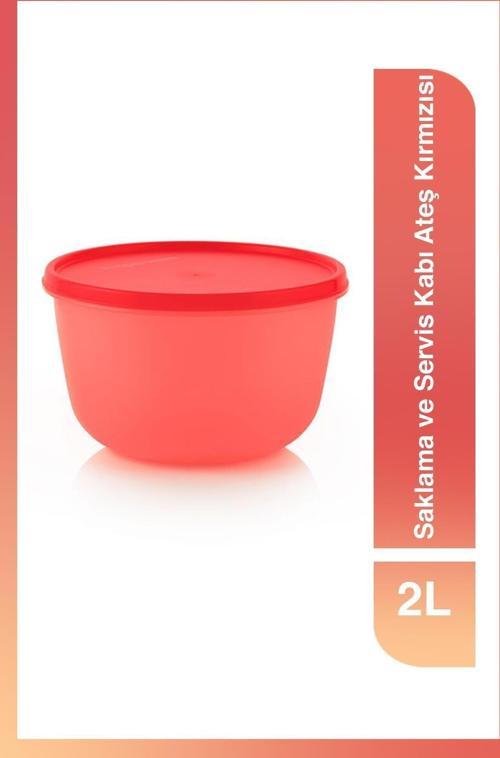 Gıda Saklama Ve Servis Kabı Ateş Kırmızısı 2 Lt