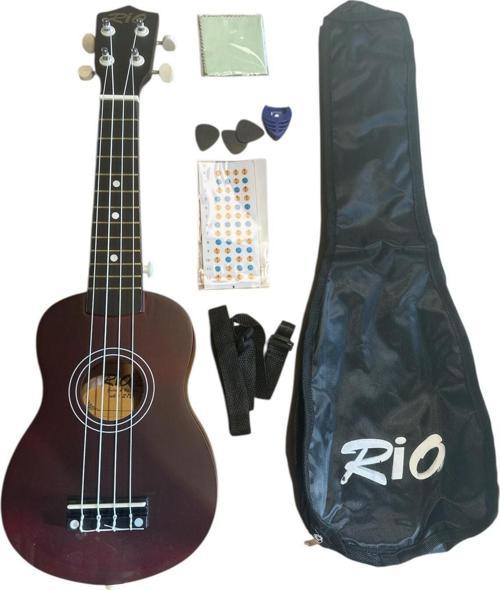 Soprano Kahverengi Ukulele Kılıf Askı Pena Stiker