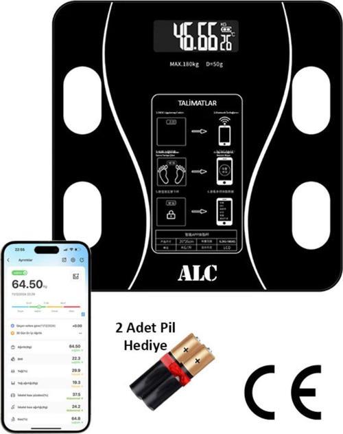 Smart Body Scale Akıllı Banyo Baskülü Yağ Su Kas Vücut Kitle Endeksi Dijital Tartı