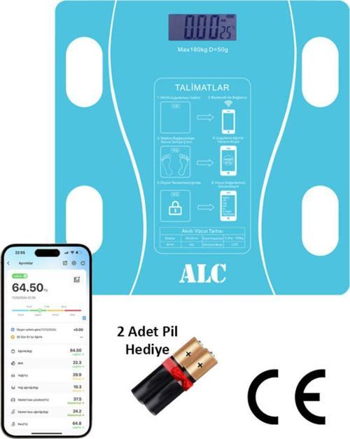 Smart Body Scale Akıllı Banyo Baskülü Yağ Su Kas Vücut Kitle Endeksi Dijital Tartı