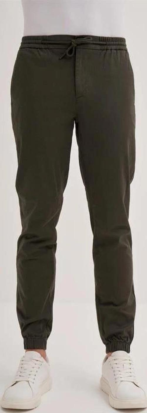 0004 Düğme Kapamalı Beli ve Paçası Lastikli Jogger Erkek Pantolon HAKİ