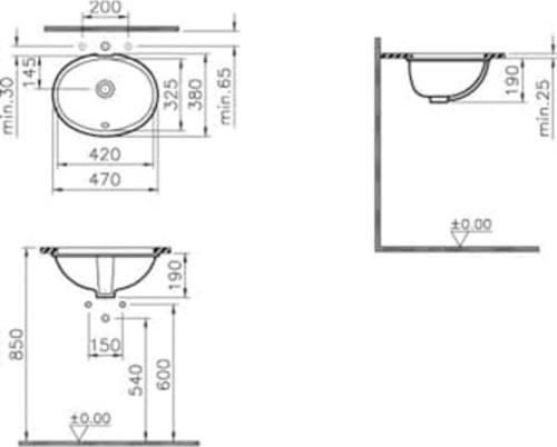 Shopwave Cm, Beyaz Lavabo, 42 Tezgah Altı S20 6039B003-0012 Yeni Htcshop 1005813