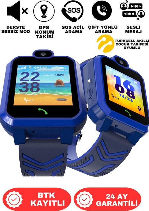 İno20 Akıllı Çocuk Saati Sim Kartlı Ve Gps Konum Özellikli (Btk Kayıtlı-Yerli Üretim)