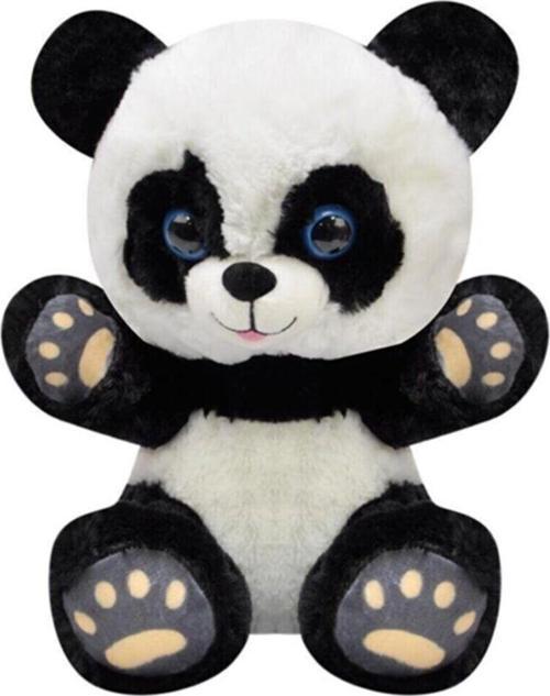 Oyuncak Oturan Patikleri Gözüken Peluş Panda Ayı 28 Cm