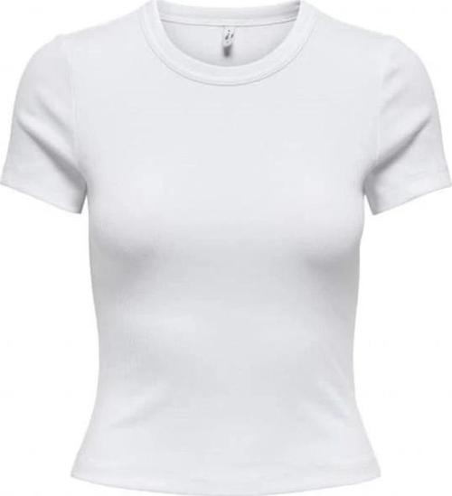 15339774 Likralı Fitilli Slim Fit Kadın T-Shirt Beyaz