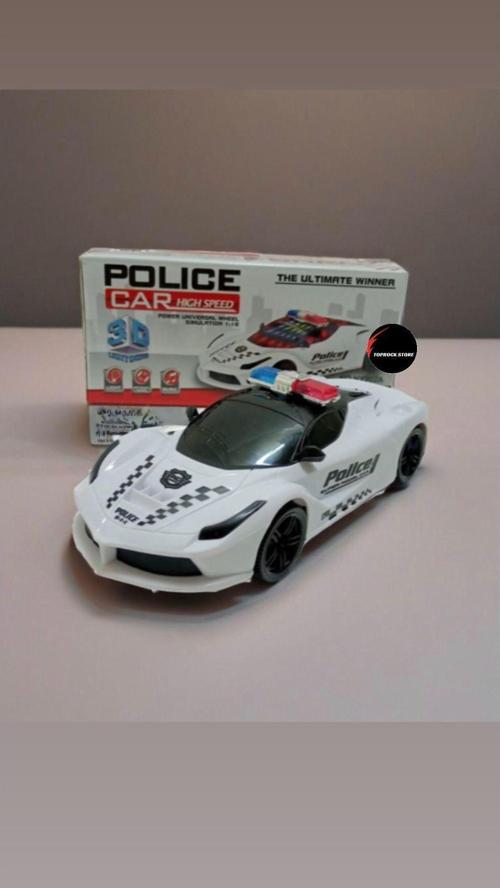 Toprockstore Sesli Işıklı Oyuncak Polis Arabası Çarp Dön Özelikli 3D