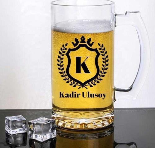 Kişiye Özel İsim Baş Harfli Bira Bardağı