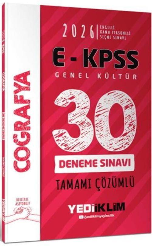 E KPSS Tüm Adaylar İçin GK Coğrafya Tamamı Çözümlü 30 Deneme Sınavı 2026