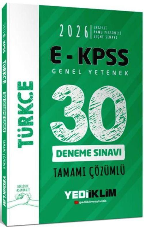 E KPSS Tüm Adaylar İçin GY Türkçe Tamamı Çözümlü 30 Deneme Sınavı 2026