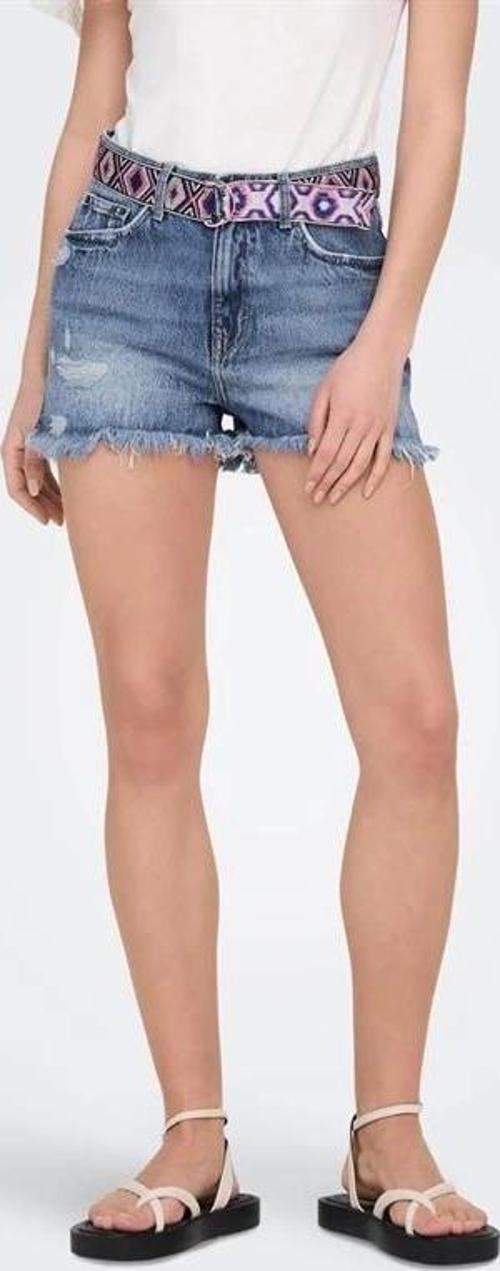 Mom Fit Kemerli Kot Şort