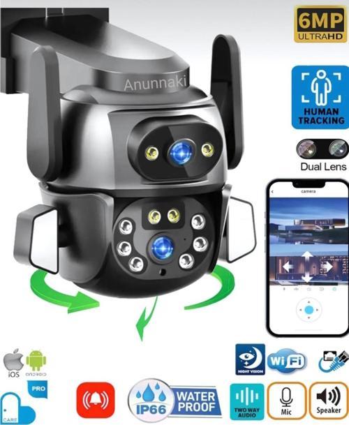 Çift Kameralı Wifi IP Kamera 360° Hareketli WiFi İç-Dış Mekan Ptz Ses Kayıtlı Güvenlik Kamerası