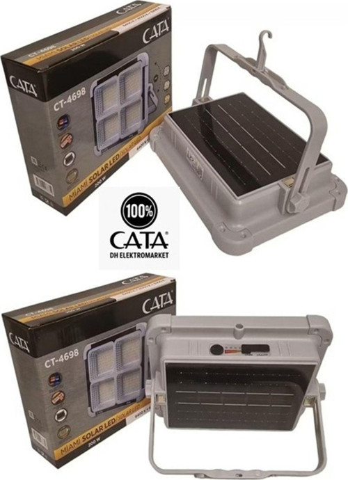 200W 6400K Taşınabilir Şarjlı Solar Led Projektör Ct-4698