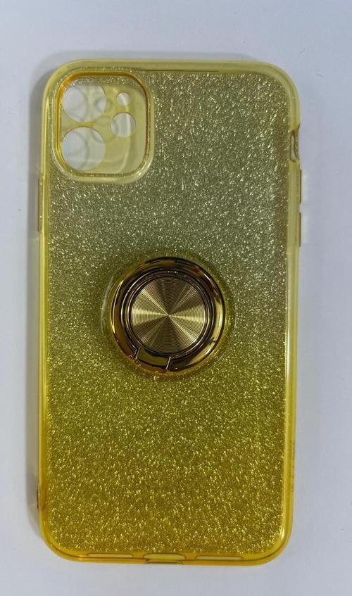 İPHONE 11 GOLD SİMLİ YÜZÜKLÜ SİLİKON KILIF