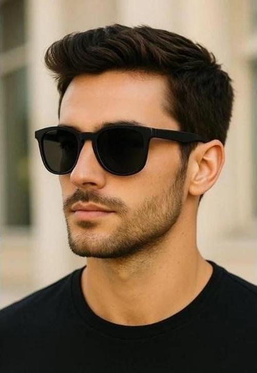 UV 400 Korumalı Polarize Çerçeve Siyah Sade Detaylı Şık Stil Tasarım Unisex Güneş Gözlüğü