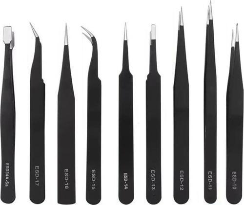 Ayt Powermaster PM-26646 Esd 9in1 Antistatik Hassas Paslanmaz Çelik Tamir Cımbız Seti Tamirci Cımbızı