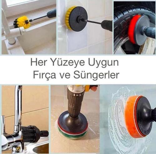 Premium 22 Parça Profesyonel Ev, Ofis, Araç Detaylı Temizlik Seti, Matkap Uçlu Ultra Sağlam Set
