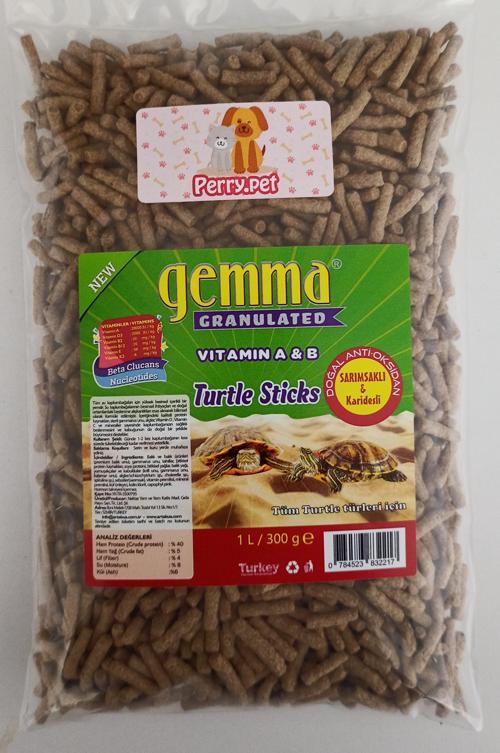 Turtle Sticks Sarımsaklı ve Karidesli Kaplumbağa Yemi 1 Litre 300 gr