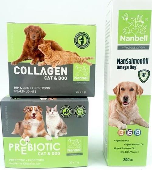 Köpekler İçin Omega3-6-9 + Prebiyotik 30x1gr +Kolajen 30x1gr