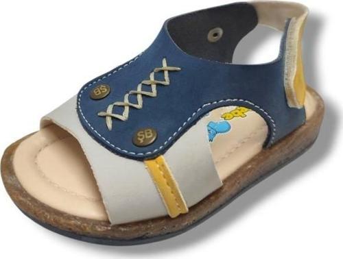 Şirinbebe 1731-20 Orta Dikişli Erkek Çocuk Sandalet Lacivert Sarı 21-25
