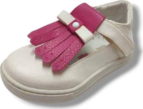 Şirinbebe 1729-20 Deri Püsküllü Kız Çocuk Sandalet Beyaz Pembe 21-25