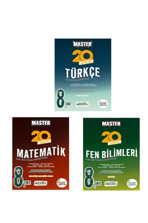 Okyanus Master 8.Sınıf Türkçe-Fen-Matematik Deneme Seti
