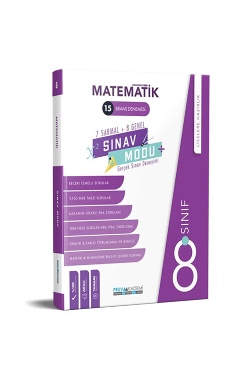 Pruva 8.Sınıf Matematik 15 Sınav Modu Branş Deneme