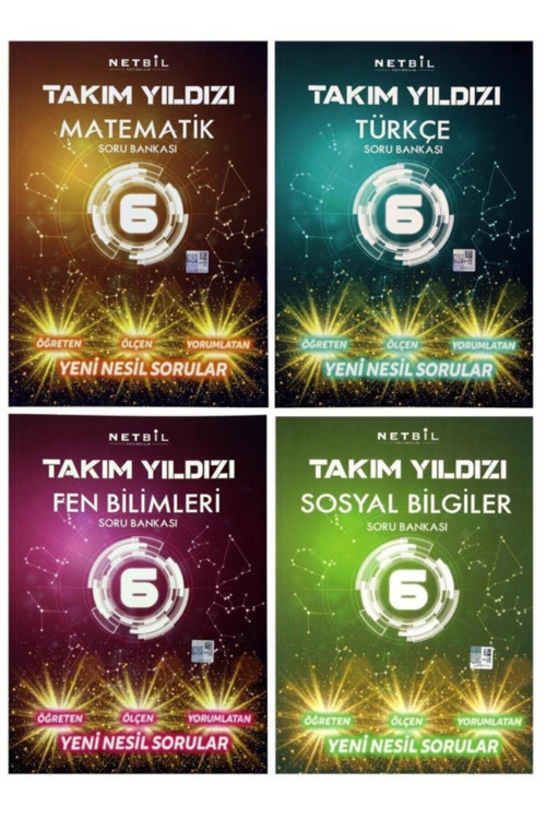 Netbil Takım Yıldızı 6. Sınıf Yeni Nesil Soru Bankası Seti 4 Kitap
