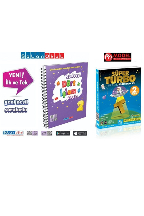 2. Sınıf Salan Okul Yay. Sadece Dört İşlem Kitabı & Turbo Yeni Nesil Soru Bankası