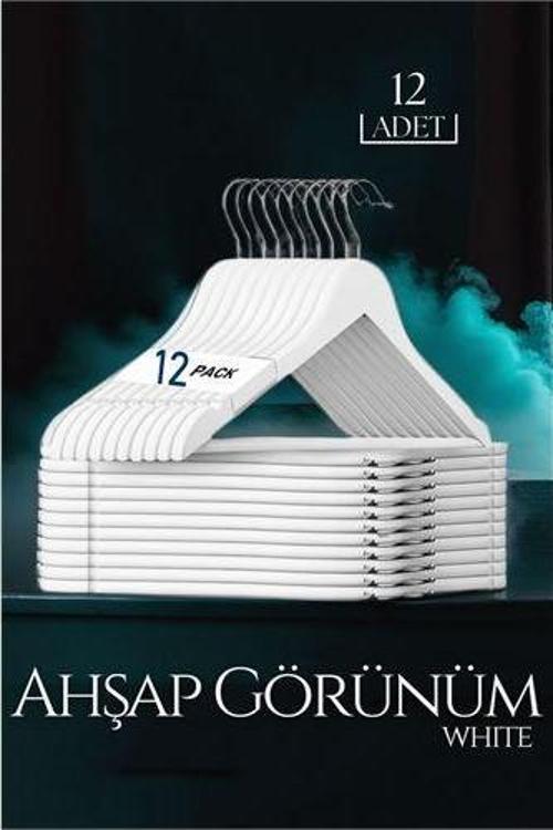 Beyaz Ahşap Görünüm 12 li Askı Seti Schönbuch Design